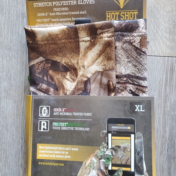 Hot Shot Stretch Polyester Camo Gloves Men XL - Picture 2 of 3